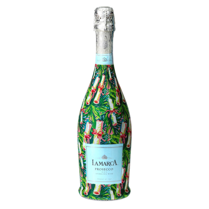 Preppy Diploma Prosecco Bottle Wrap — 360 view