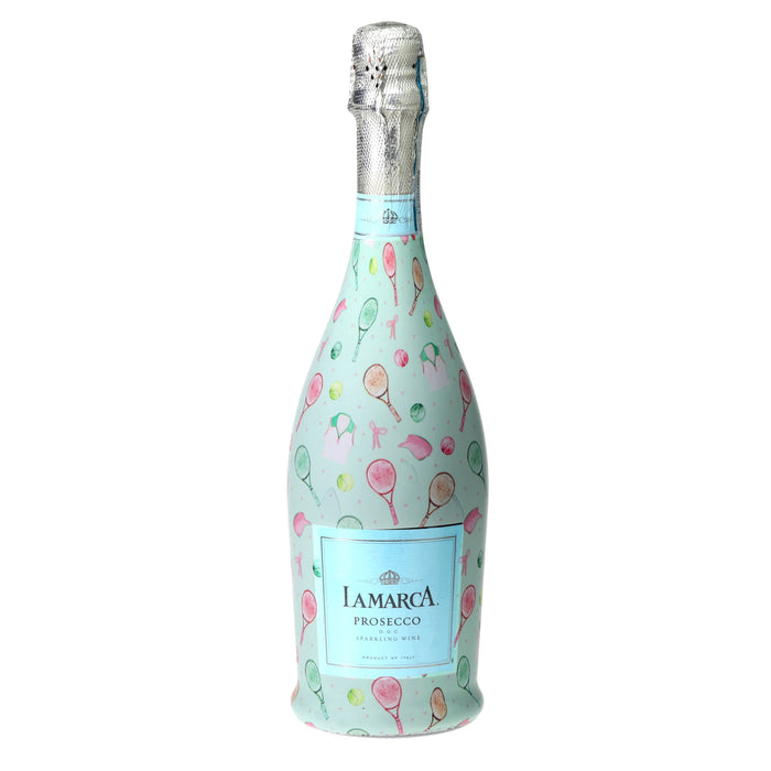Racquets & Ribbons Prosecco Bottle Wrap — 360 view