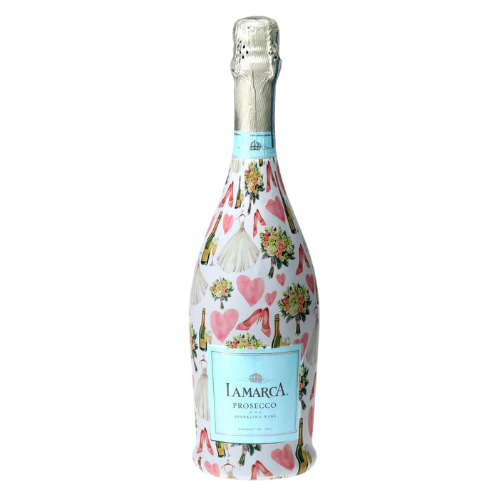 Wedding Romance Prosecco Bottle Wrap — 360 view
