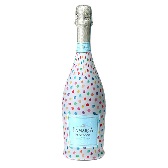 Colorful Dots Prosecco Bottle Wrap — 360 view
