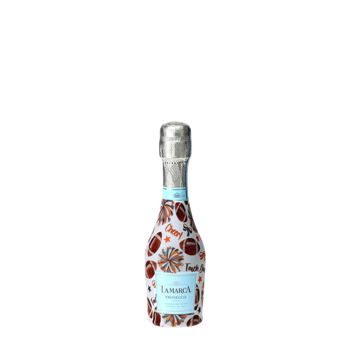 Orange & Grey Game Day Mini Prosecco Wraps (6-Pack) — 360 view