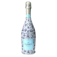 Thumbnail for Blue & White Yacht Club Prosecco Bottle Wrap bottle wrap on a La Marca prosecco bottle