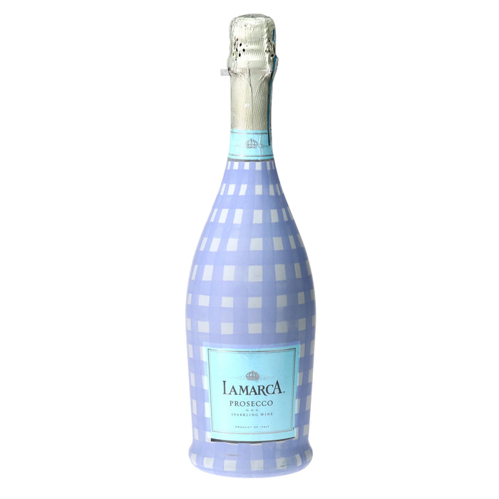 Lavender Haze Picnic Gingham Prosecco Bottle Wrap — 360 view