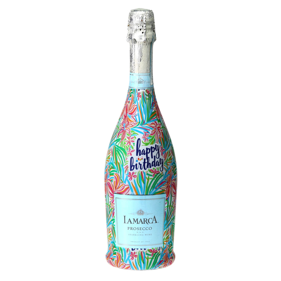 Beau Bottles Happy Birthday Floral - Prosecco Collection — 360 view