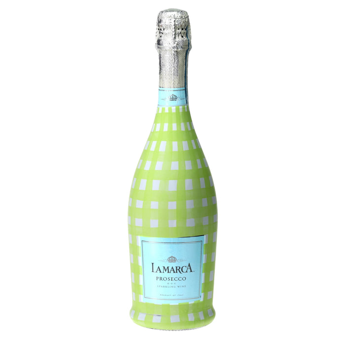 Matcha Lemonade Picnic Gingham Prosecco Bottle Wrap — 360 view