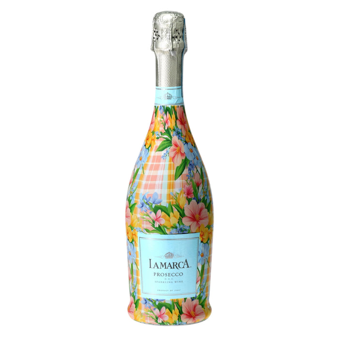 Preppy Springtime Serenity Prosecco Bottle Wrap — 360 view