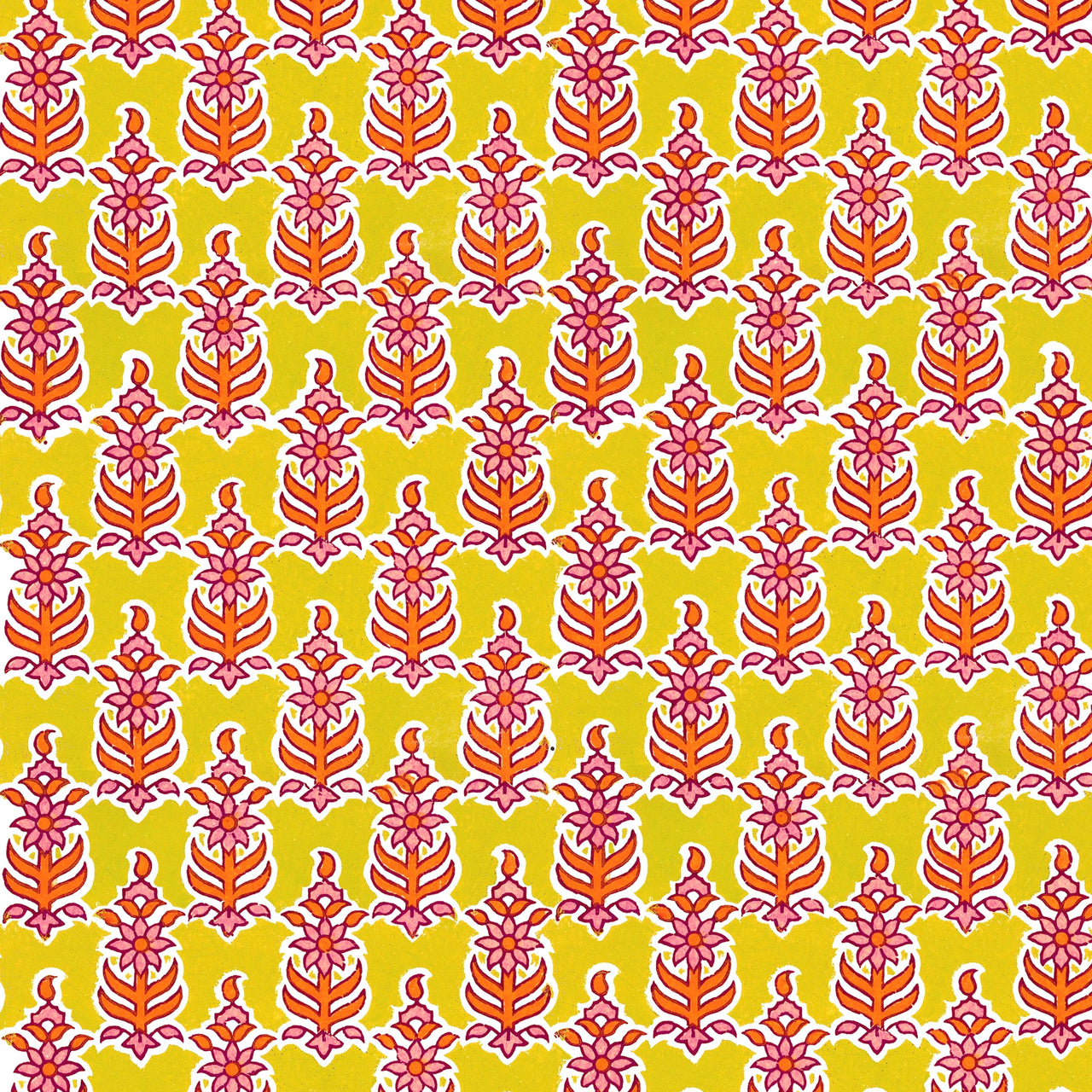 Beau Bottles Wrap Indian Blockprint Yellow Leaf - Veuve Edition