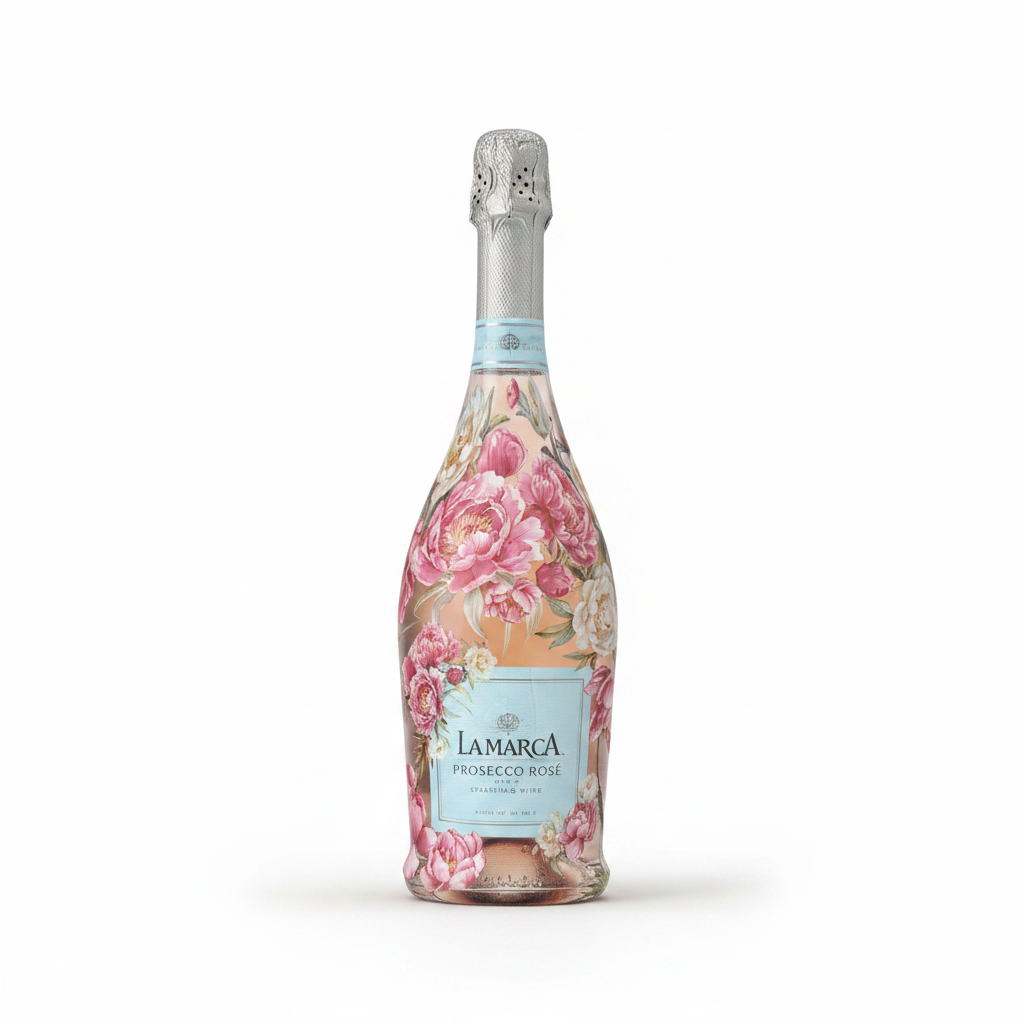 La Marca Prosecco Rosé grounded white background