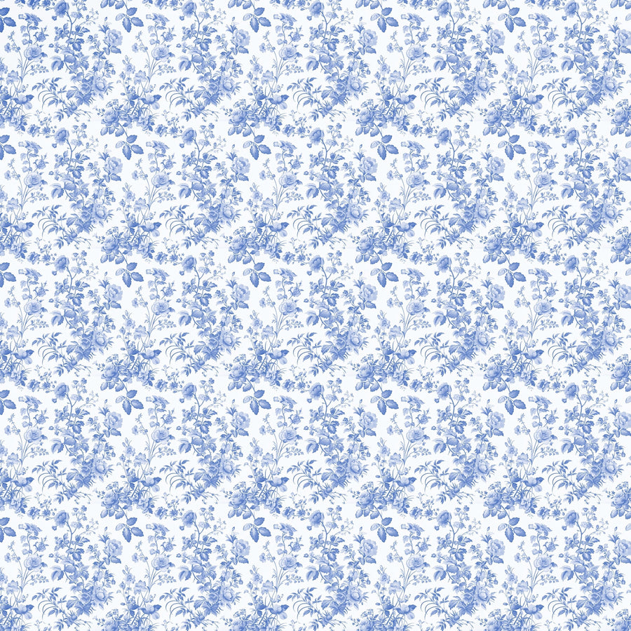 Grandmillenial Blue Floral Bottle Wrap on Champagne Bottle